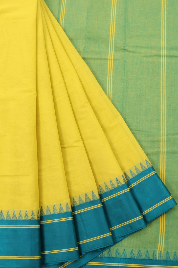 Handwoven Gadwal Kuttu Cotton Saree with Kuttu Weave Silk Border