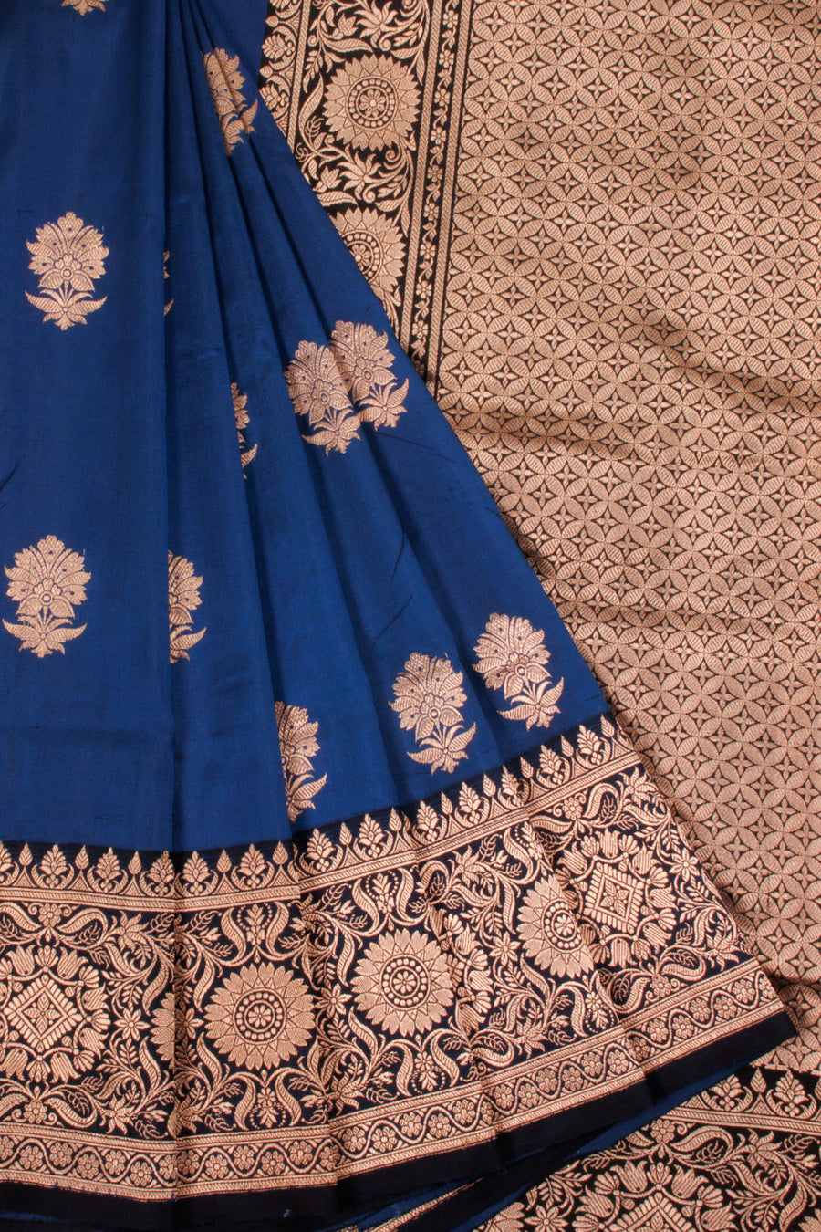 Handwoven Banarasi Kadhwa Katan Silk Saree with Floral Motifs