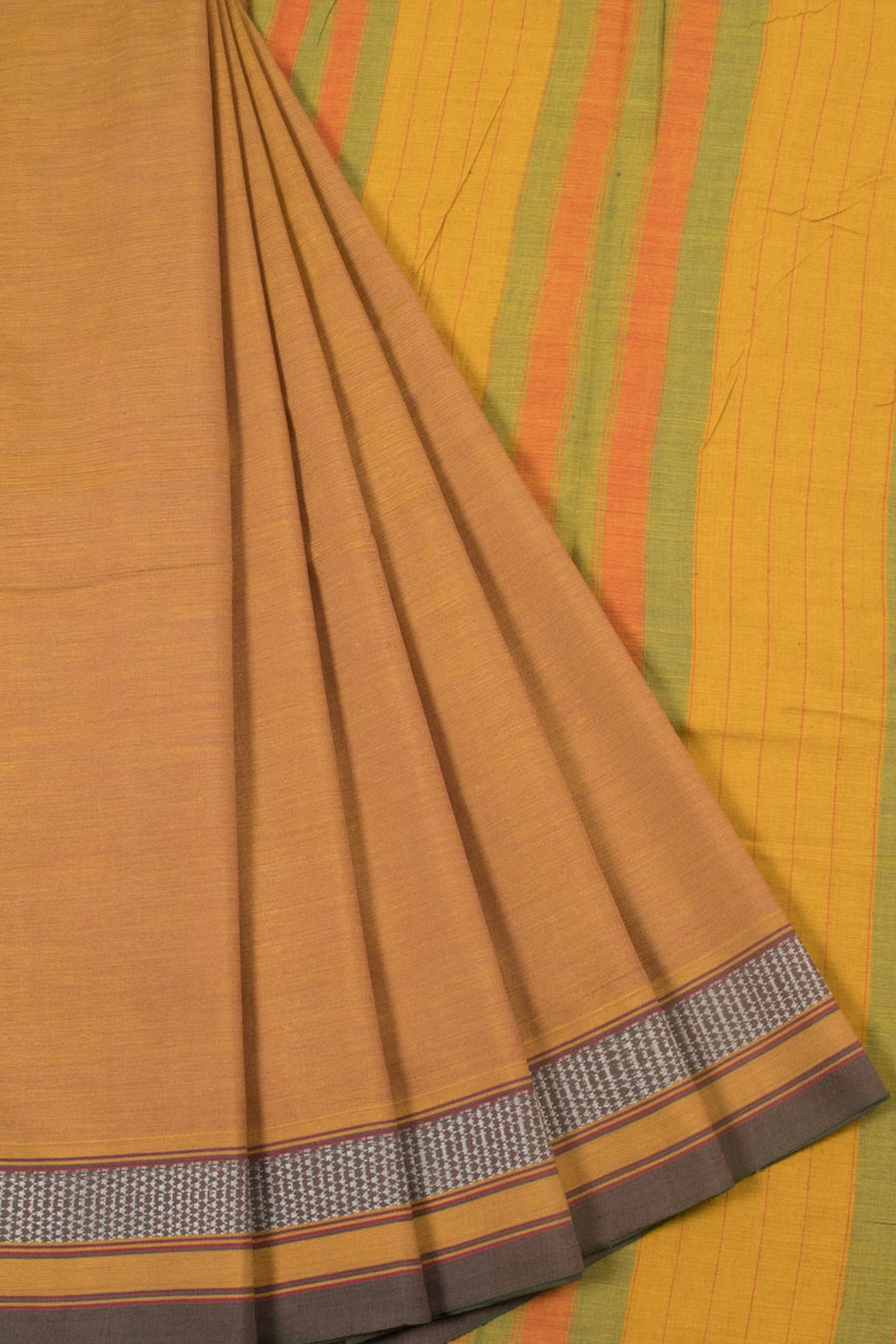 Solapur Cotton Saree with Stripes Design Pallu