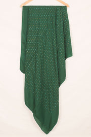 Handcrafted Bandhani Mulberry Silk Dupatta with Mukaish Embroidery