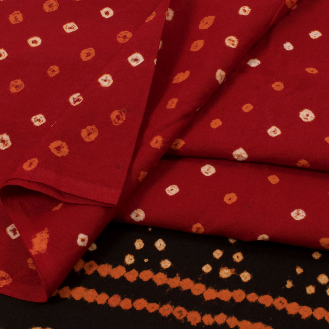 Handcrafted Bandhani Cambric Cotton Kurta Material 10054244