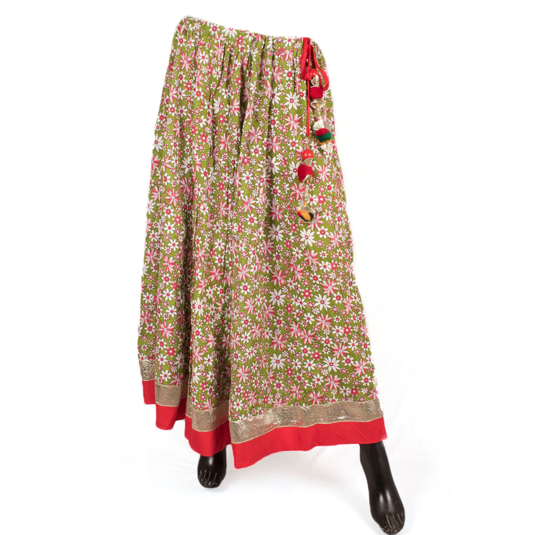 Printed Kalidar Cotton Skirt 10055165
