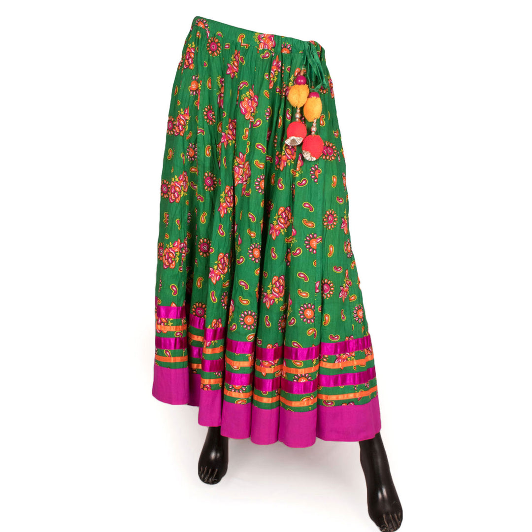 Printed Kalidar Cotton Skirt 10055167
