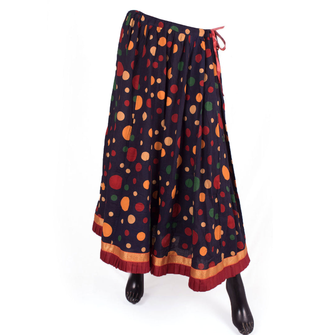 Hand Block Printed Kalidar Cotton Skirt 10055171