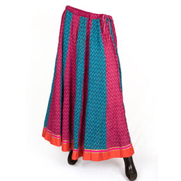 Hand Block Printed Kalidar Cotton Skirt 10055174
