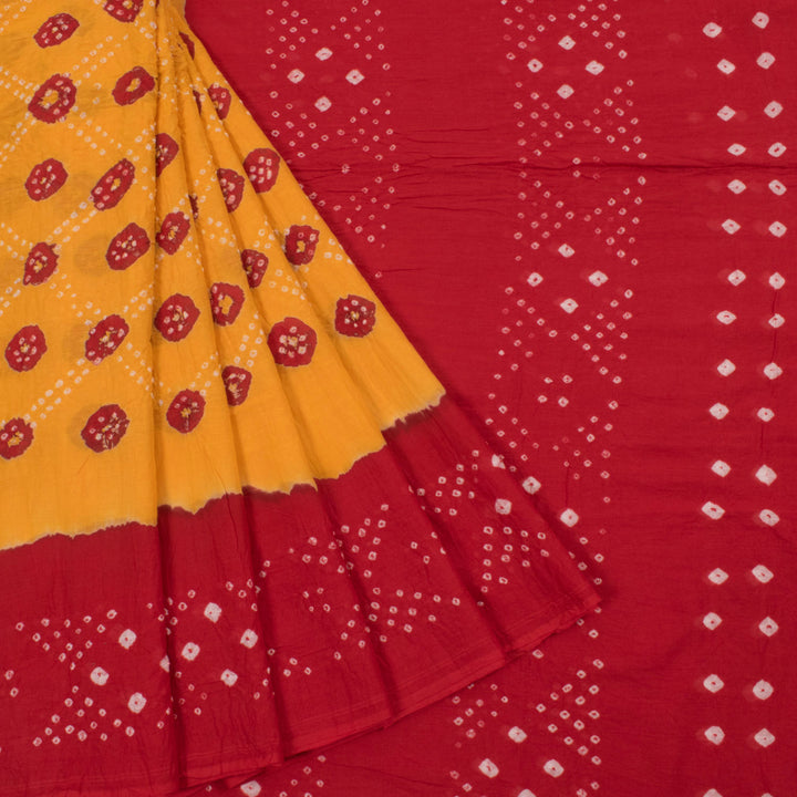 Handcrafted Bandhani Mulmul Cotton Saree 10055015