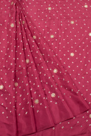 Handcrafted Bandhani Mulberry Silk Saree with Sequin, Mirror Work
