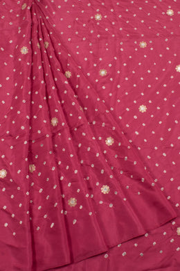 Handcrafted Bandhani Mulberry Silk Saree with Sequin, Mirror Work