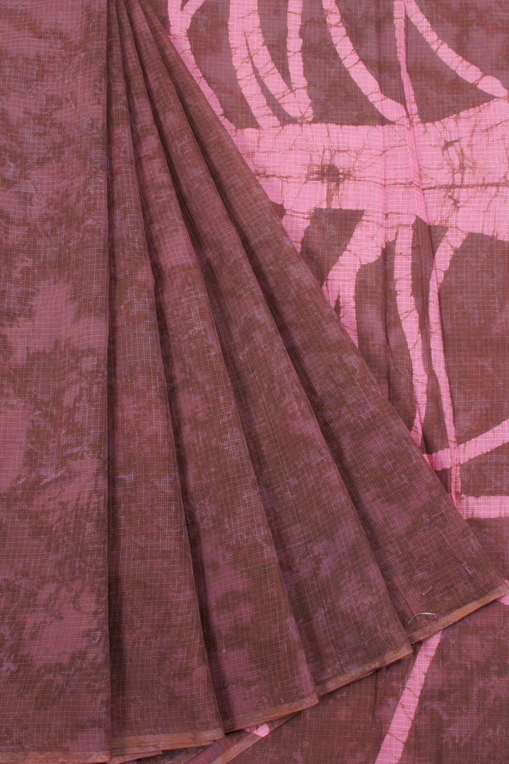 Handcrafted Shibori Dyed Kota Cotton Saree without Blouse