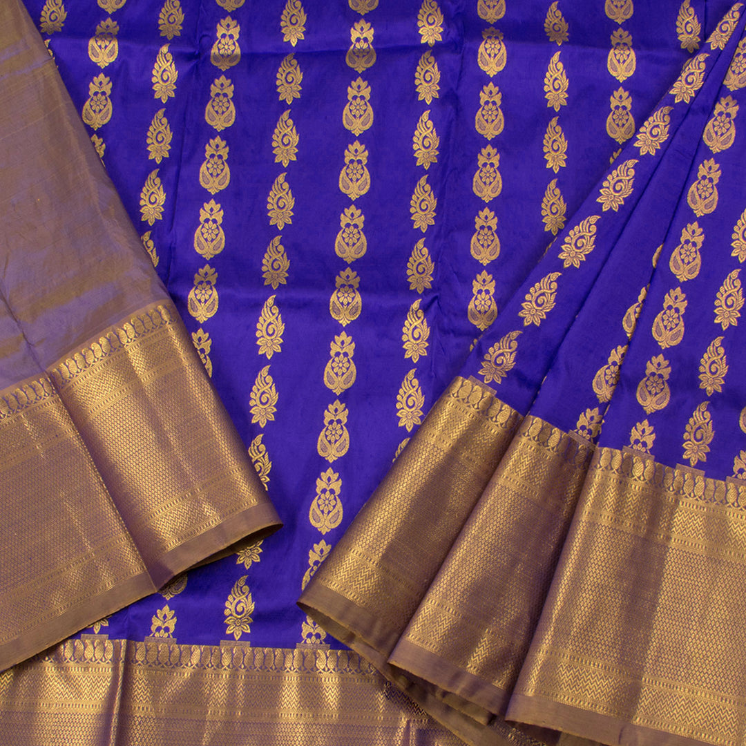 5 to 9 Year Size Pure Zari Kanchipuram Pattu Pavadai Material 10054666