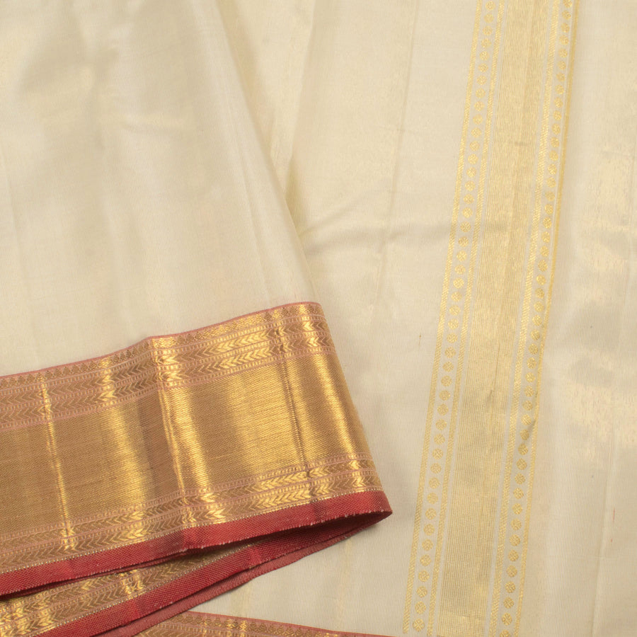 Handloom Pure Zari Kanjivaram Tissue Silk Dhoti with Angavastram and Zari Border