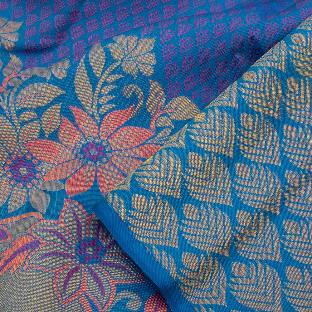 Handloom Pure Zari Jacquard Kanjivaram Silk Saree with Meenakari Floral Border