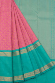 Handloom Pure Zari Bridal Korvai Jacquard Kanjivaram Silk Saree with Ganga Jamuna Border 