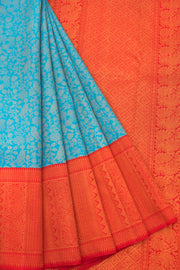 Handloom Pure Zari Bridal Korvai Jacquard Kanjivaram Silk Saree with Floral, Bird Motifs