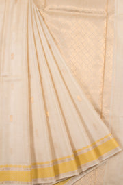 Cream Chhattisgarh Tussar Silk Saree 10059713