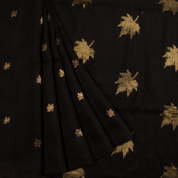 Black Handloom Bengal Jamdani Matka Silk Saree 10056362