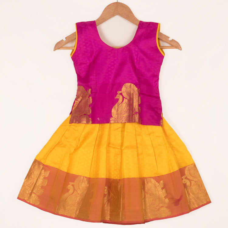 1 to 5 Yrs Size Pure Silk Kanchipuram Pattu Pavadai 10052957