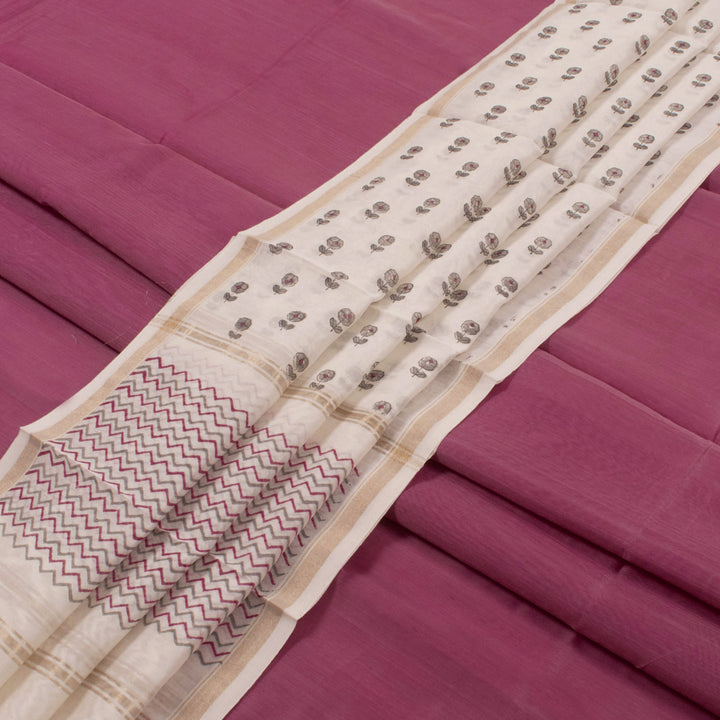 Printed Chanderi Silk Cotton 2 pc Salwar Suit Material 10054792