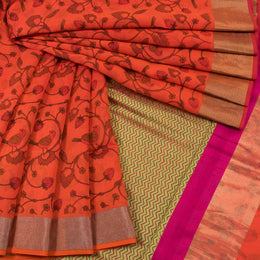 Printed Handloom Chanderi Silk Cotton Saree 10054813