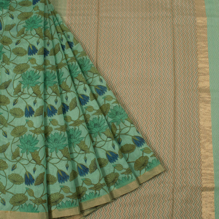 Printed Handloom Chanderi Silk Cotton Saree 10054817