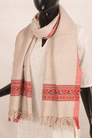 Handloom Woolen Stole with Contrast Kullu Border 
