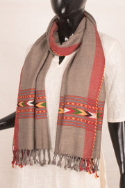 Handloom Woolen Stole with Contrast Kullu Border