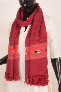 Handloom Woolen Stole with Contrast Kullu Border