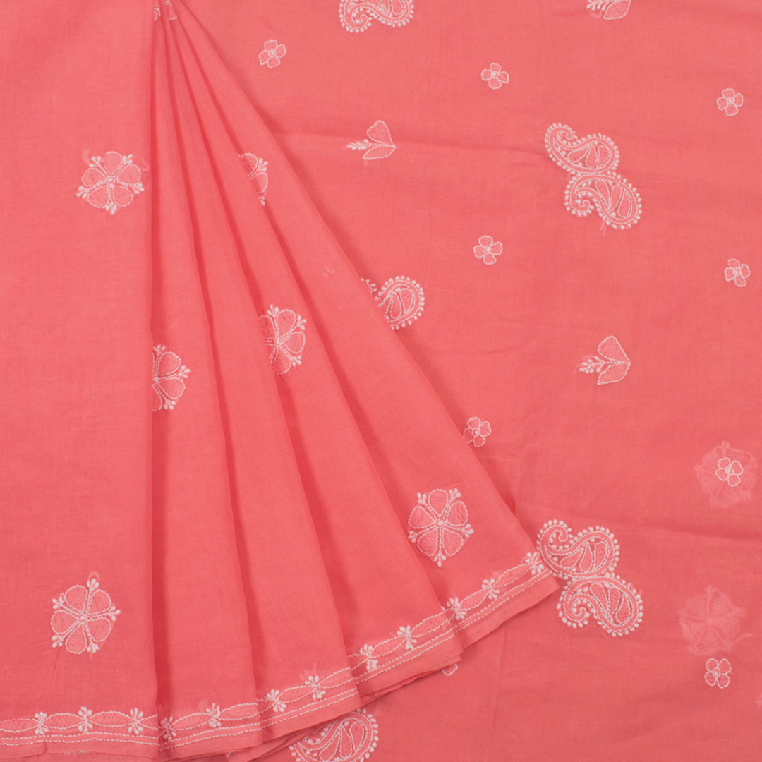 Chikankari Embroidered Cotton Saree 10055257
