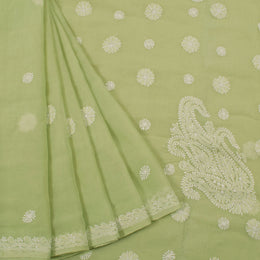 Chikankari Embroidered Cotton Saree 10055259