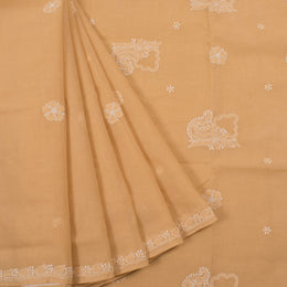 Chikankari Embroidered Cotton Saree 10055264