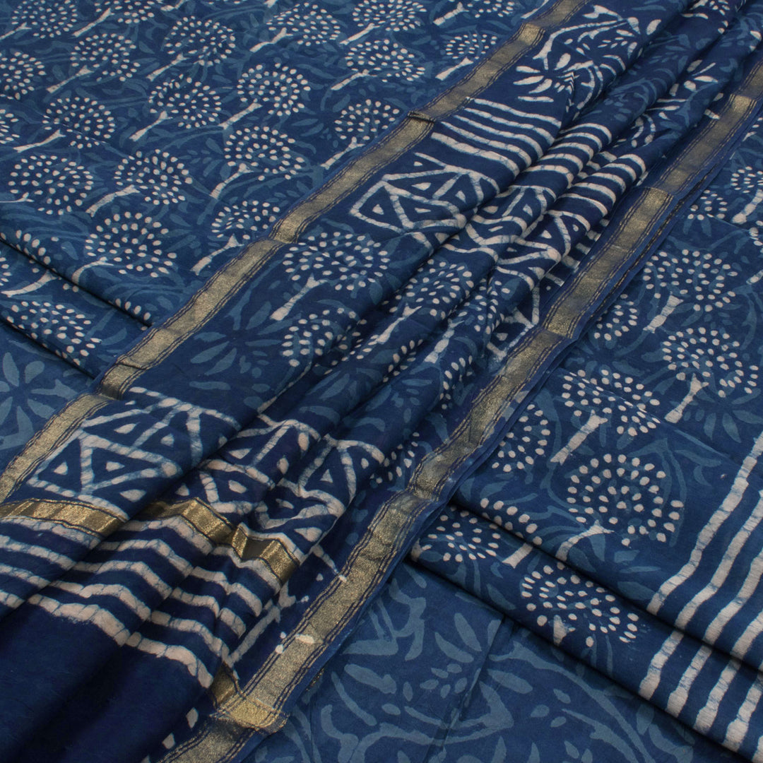 Hand Block Printed Chanderi Cotton Salwar Suit Material 10055054