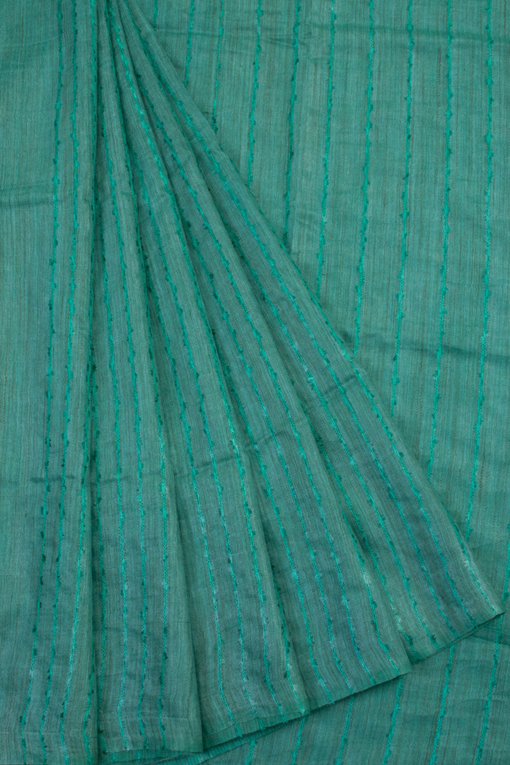 Handloom Bamboo Tussar Silk Saree with Geecha Stripes