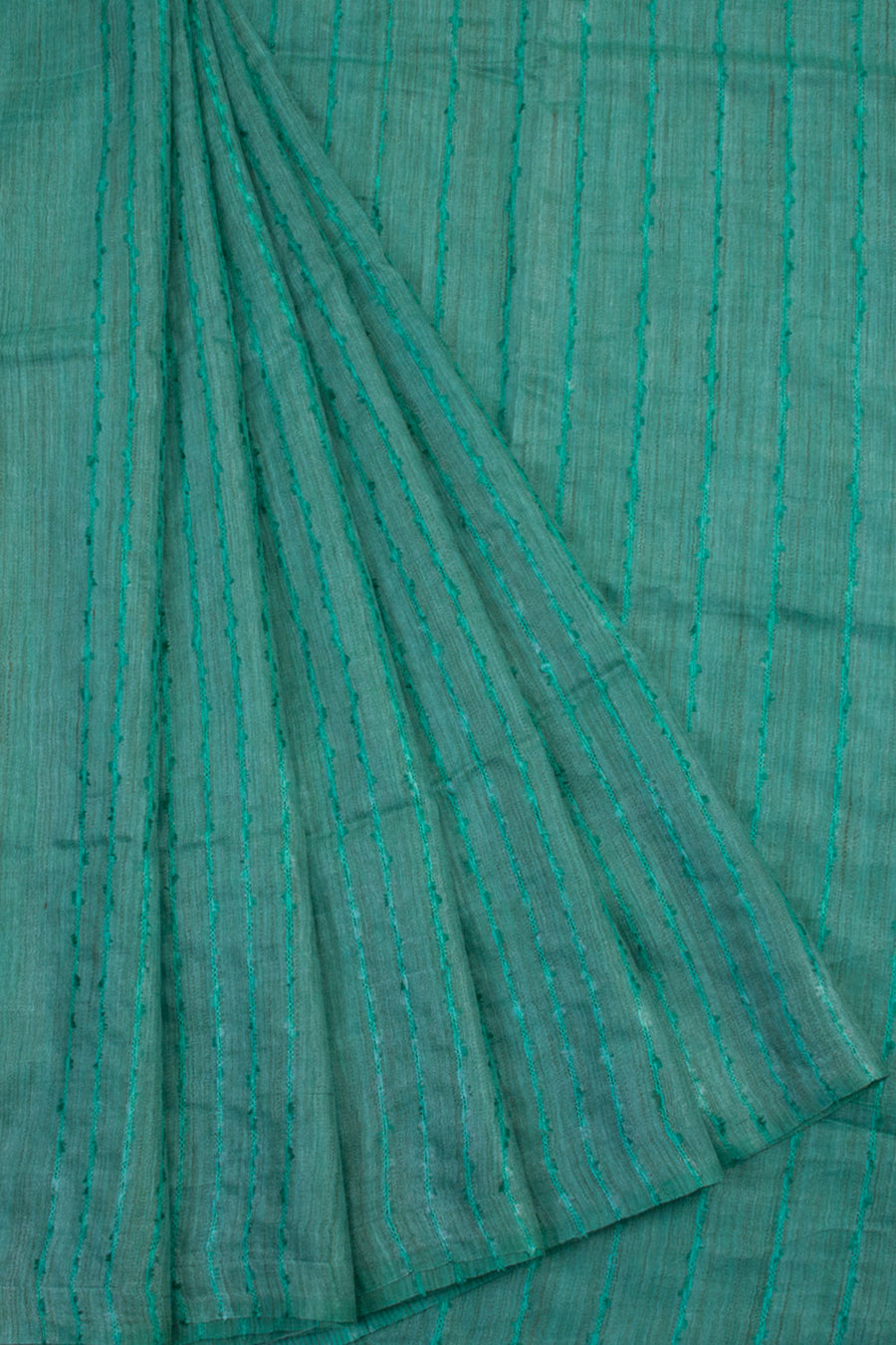 Handloom Bamboo Tussar Silk Saree with Geecha Stripes