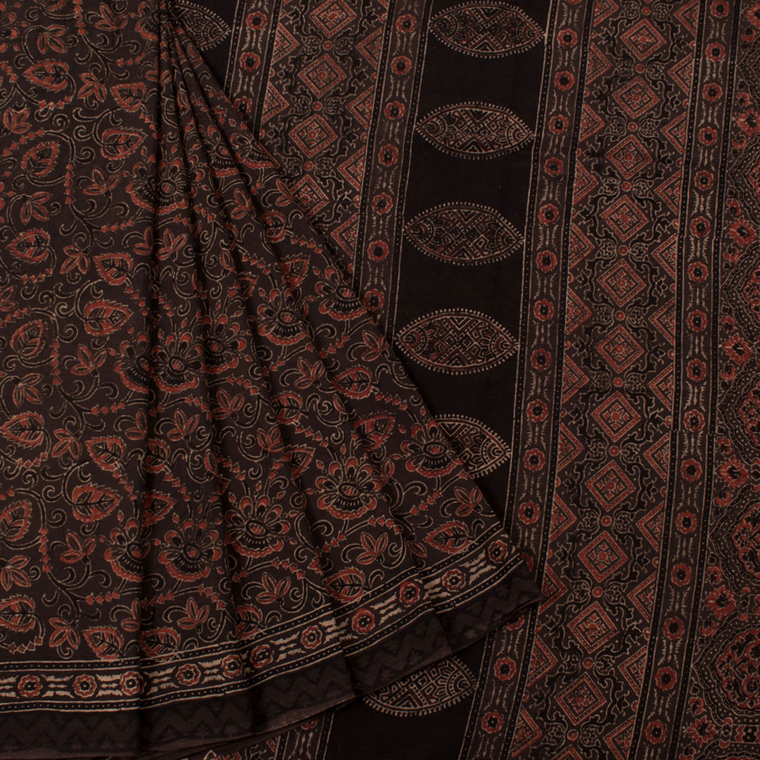 Dabu Printed Linen Cotton Saree 10054108