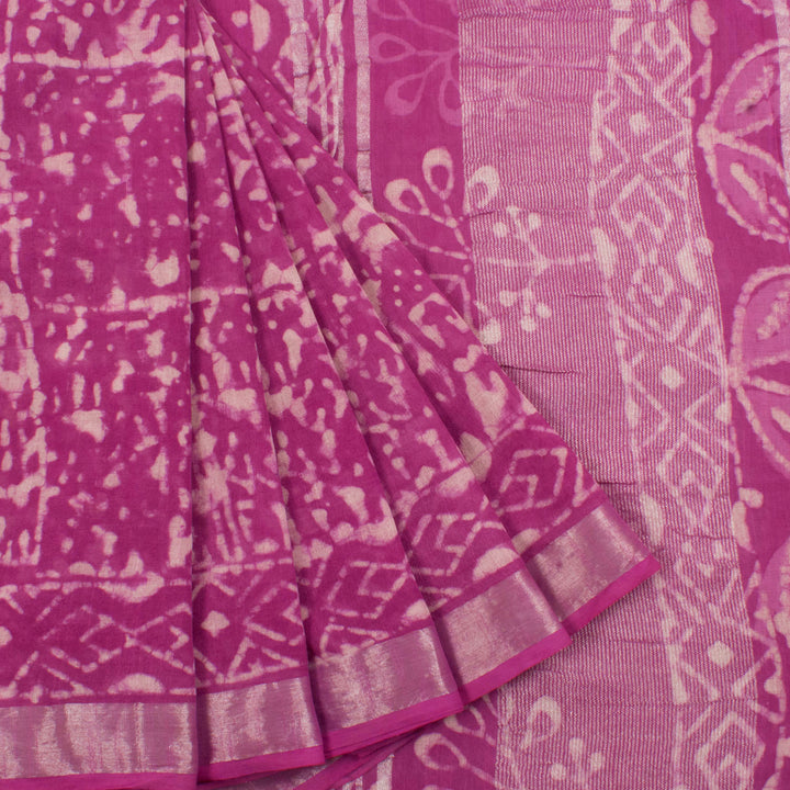 Dabu Printed Slub Cotton Saree 10056708