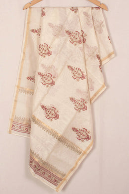 Hand Block Printed Chanderi Silk Cotton Dupatta
