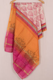 Hand Block Printed Chanderi Silk Cotton Dupatta