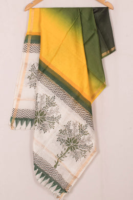 Hand Block Printed Chanderi Silk Cotton Dupatta