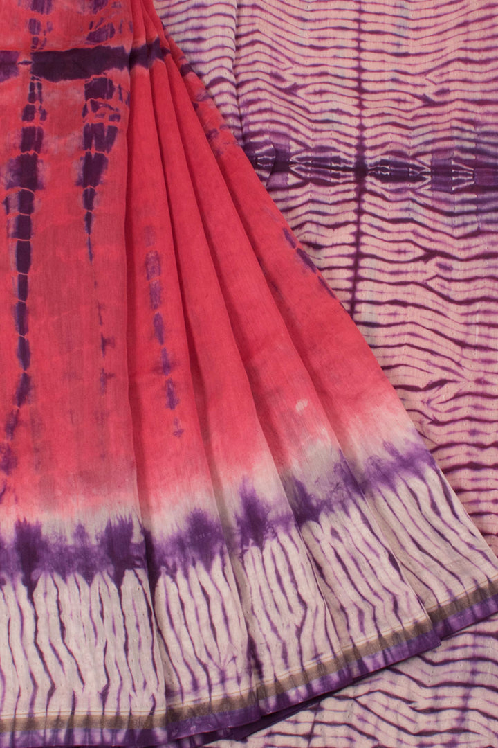Shibori Dyed Chanderi Silk Cotton Saree