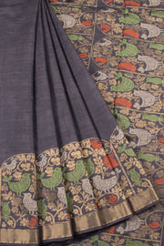 Grey Chhattisgarh Tussar Silk Saree 10056999