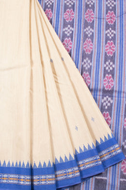 Cream Chhattisgarh Tussar Silk Saree 10059700