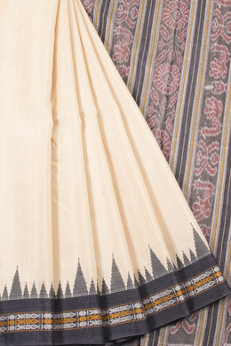 Beige Chhattisgarh Tussar Silk Saree 10059708