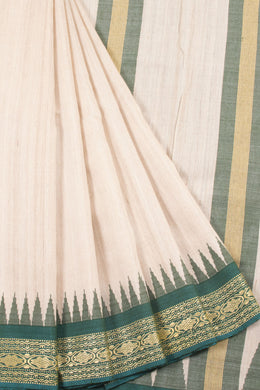 Beige Chhattisgarh Tussar Silk Saree 10059710