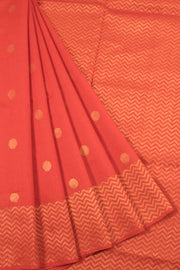 Persimmon Orange Chhattisgarh Tussar Silk Saree 10059715