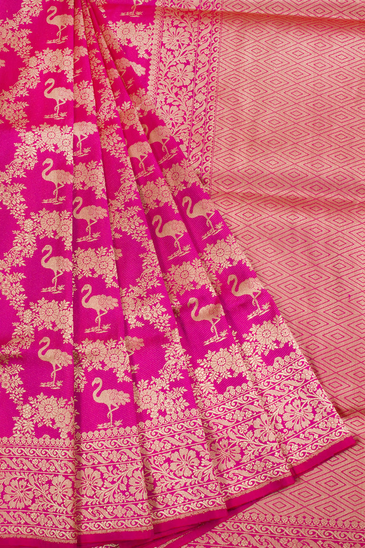Persian Rose Handloom Banarasi Kadhwa Katan Silk Saree 10061270
