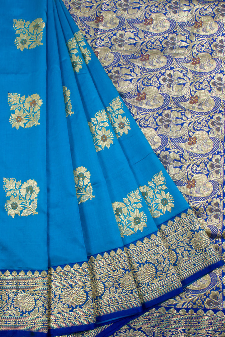 Blue Handloom Banarasi Silk Saree 10061271