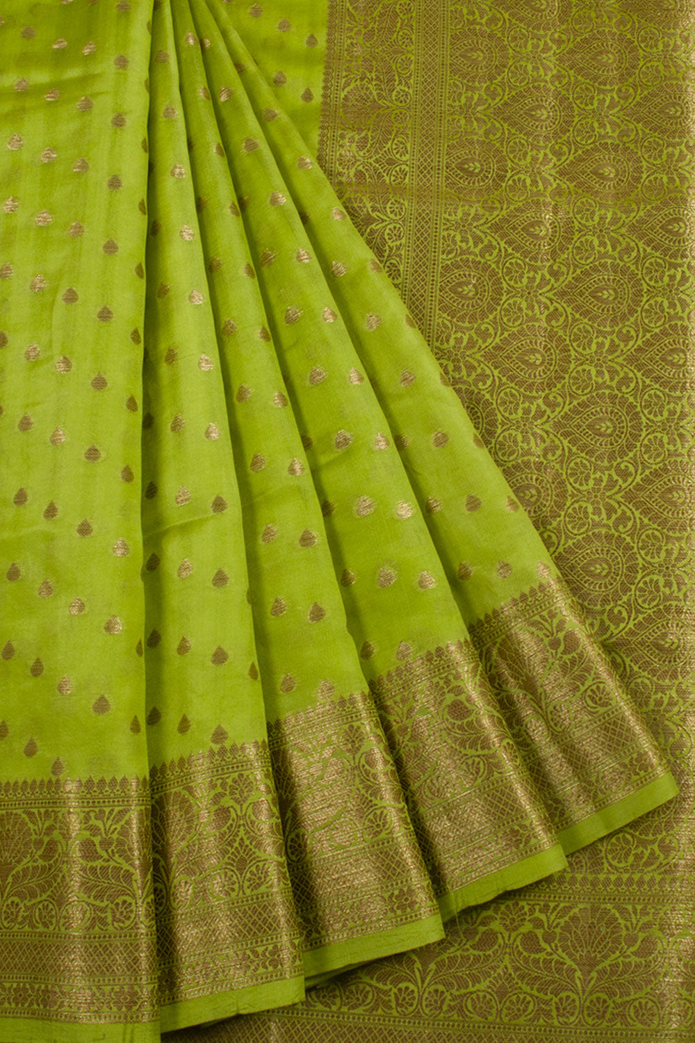 Green Handloom Banarasi Summer Silk Saree 10061311