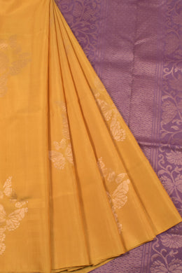 Handloom Borderless Kanjivaram Soft Silk Saree with Butterfly Motifs