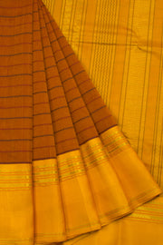 Brown Handloom Kanchi Silk Cotton Saree 10061790
