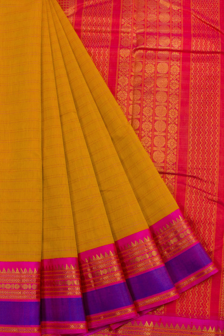 Yellow Handloom Kanchi Silk Cotton Saree 10061796